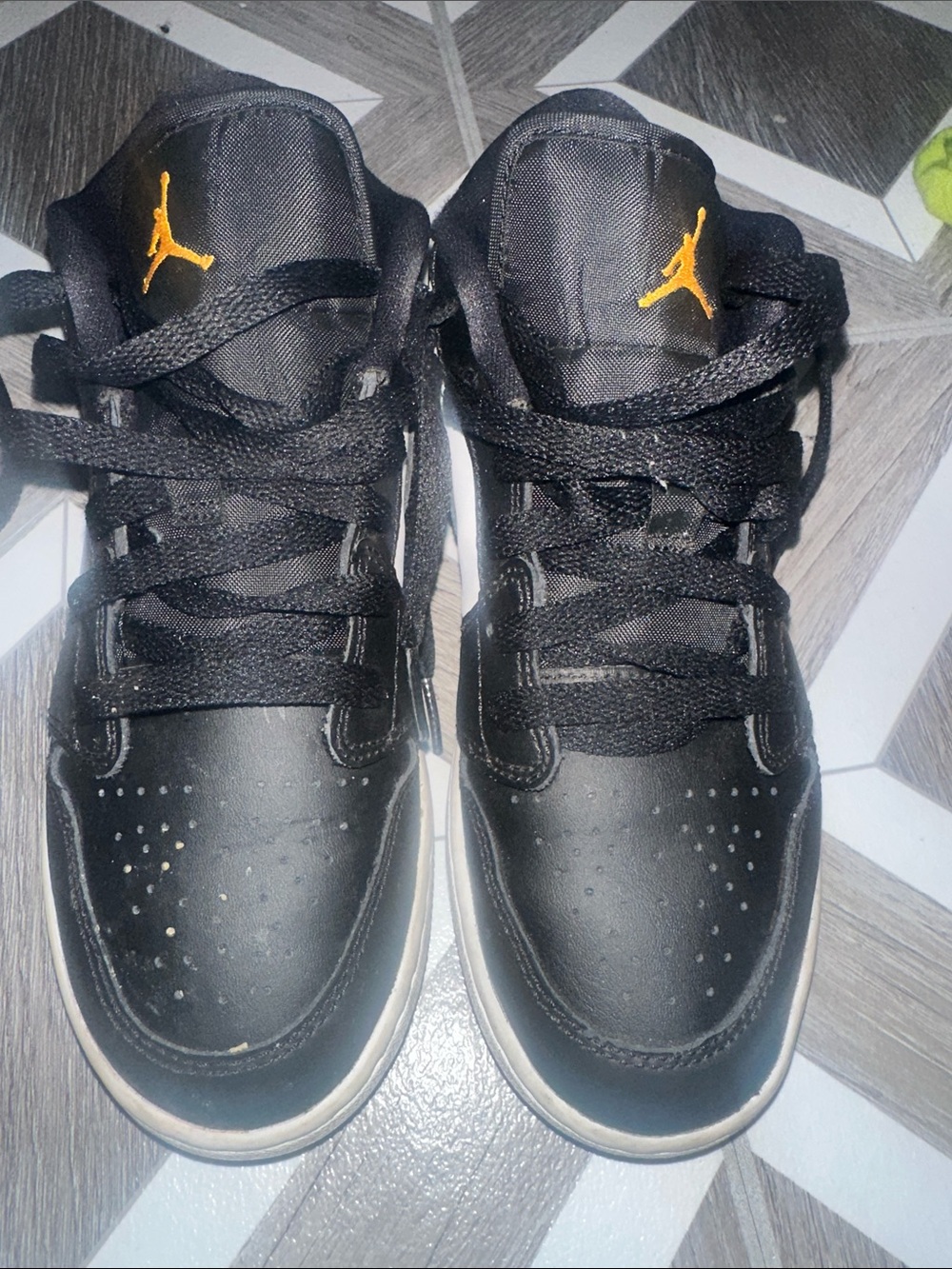 Jordan Kids Black Sneakers with Gold Jumpman